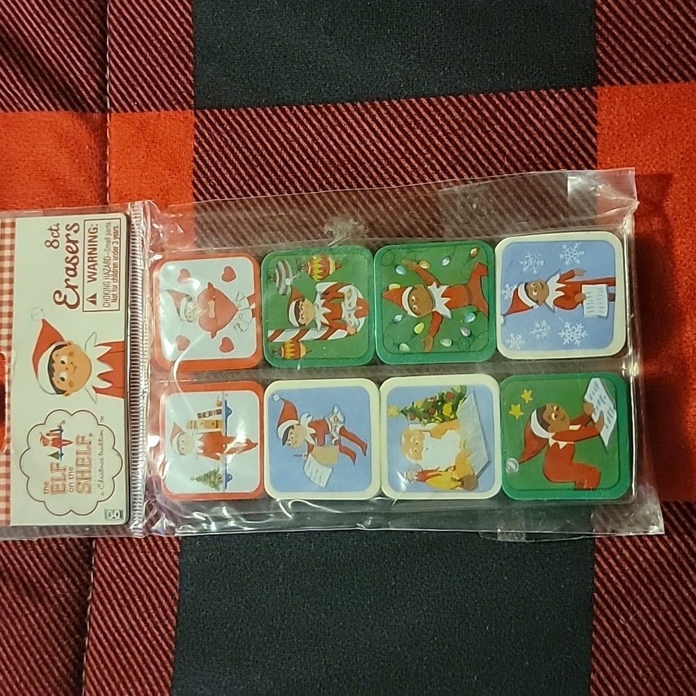 Elf On shelf erasers
